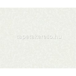   AS Creation Maison Charme vlies, vinyl anyagú törtfehér, zöld színű leveles, textilhatású romantikus tapéta