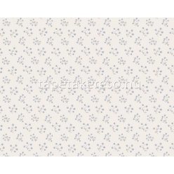   AS Creation Maison Charme vlies, vinyl anyagú fehér, kék, szürke színű virágos, textilhatású romantikus tapéta