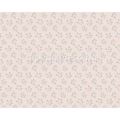   AS Creation Maison Charme vlies, vinyl anyagú fehér, kék, zöld színű virágos, textilhatású romantikus tapéta