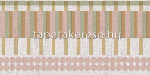 Cristiana Masi Arche vlies, vinyl anyagú beige, zöld, mályva, arany színű geometriai, textilhatású modern bordűr