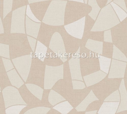 AS Creation Antigua vlies, vinyl anyagú beige, barna színű absztrakt, geometriai, textilhatású modern, natural tapéta