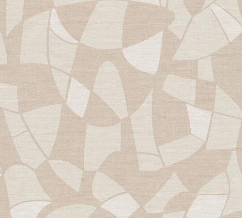AS Creation Antigua vlies, vinyl anyagú beige, barna színű absztrakt, geometriai, textilhatású modern, natural tapéta
