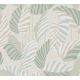 AS Creation Antigua vlies, vinyl anyagú fehér, zöld, beige színű leveles, textilhatású modern, natural tapéta