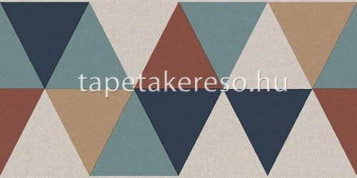Cristiana Masi Arche vlies, vinyl anyagú kék, türkiz, barna, arany, beige színű geometriai, textilhatású modern bordűr