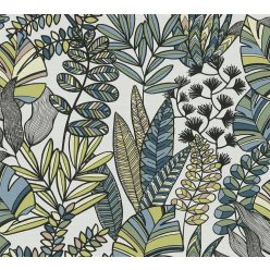   AS Creation Antigua vlies, vinyl anyagú fehér, kék, zöld, fekete, barna színű növényes, textilhatású modern, natural tapéta
