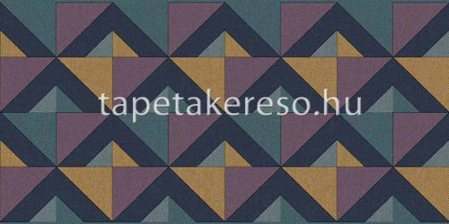 Cristiana Masi Arche vlies, vinyl anyagú kék, arany, lila, türkiz színű geometriai, textilhatású modern bordűr