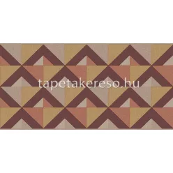   Cristiana Masi Arche vlies, vinyl anyagú bordó, barna, mustársárga színű geometriai, textilhatású modern bordűr