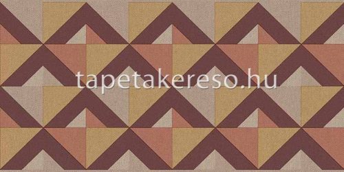 Cristiana Masi Arche vlies, vinyl anyagú bordó, barna, mustársárga színű geometriai, textilhatású modern bordűr