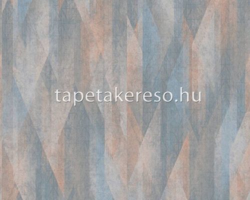 AS Creation Metropolitan Stories Travel Styles vinyl, vlies anyagú kék, barack színű geometriai, foltos modern tapéta