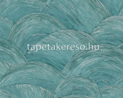 AS Creation Metropolitan Stories Travel Styles vinyl, vlies anyagú türkiz, ezüst színű absztrakt, pikkelyes modern tapéta