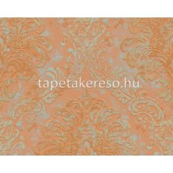   AS Creation Metropolitan Stories Travel Styles vlies, habos anyagú bronz, türkiz, narancssárga színű koptatott, barokk modern tapéta