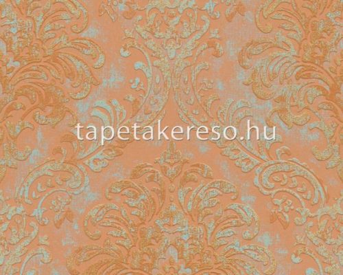 AS Creation Metropolitan Stories Travel Styles vlies, habos anyagú bronz, türkiz, narancssárga színű koptatott, barokk modern tapéta
