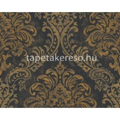   AS Creation Metropolitan Stories Travel Styles vlies, habos anyagú fekete, arany színű koptatott, barokk modern tapéta