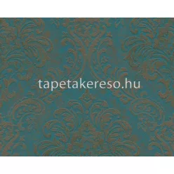   AS Creation Metropolitan Stories Travel Styles vlies, habos anyagú kék, bronz színű koptatott, barokk modern tapéta