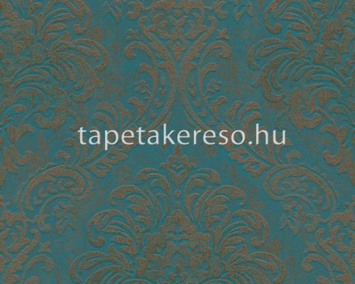 AS Creation Metropolitan Stories Travel Styles vlies, habos anyagú kék, bronz színű koptatott, barokk modern tapéta