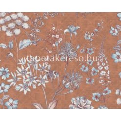   AS Creation Metropolitan Stories Travel Styles vinyl, vlies anyagú barna, kék, törtfehér színű virágos modern tapéta