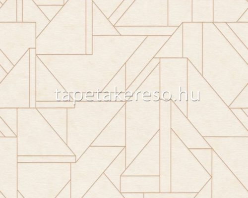 AS Creation Metropolitan Stories Travel Styles vlies, habos anyagú beige, rosegold színű vonalas, geometriai modern tapéta