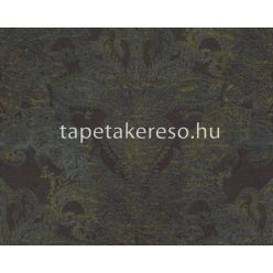   AS Creation Metropolitan Stories Travel Styles vinyl, vlies anyagú fekete, mustársárga színű keleties modern tapéta