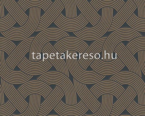 Architects Paper Arcade vlies anyagú fekete, barna, arany színű hullámos, fonott, geometriai modern tapéta