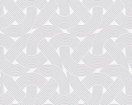 Architects Paper Arcade vlies anyagú fehér, szürke, ezüst színű hullámos, fonott, geometriai modern tapéta