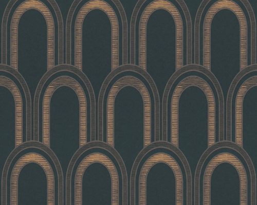 Architects Paper Arcade vlies anyagú fekete, barna, arany színű geometriai modern tapéta