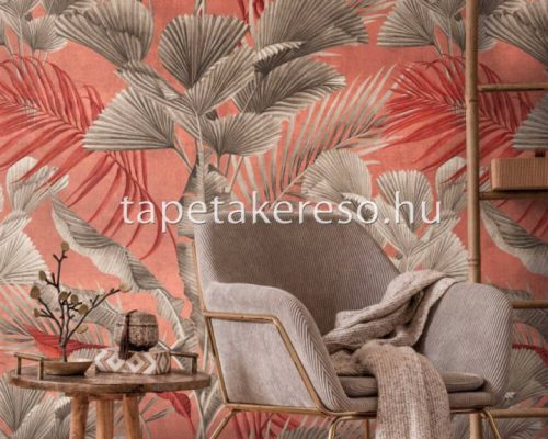 AS Creation The wall Travel Styles vlies, vinyl anyagú barna, korall, beige színű leveles modern poszter