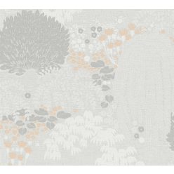   AS Creation Famous Garden vlies, vinyl anyagú fehér, szürke, barack színű növényes modern, natural tapéta