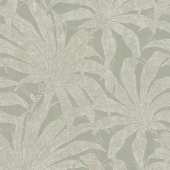   AS Creation Jade habos, vlies anyagú zöld, beige, gyöngyház színű leveles modern tapéta
