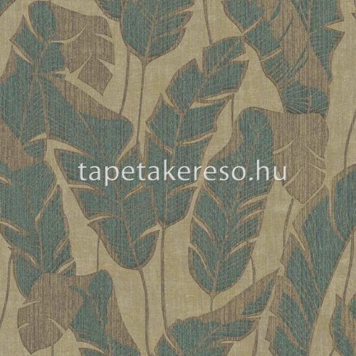 AS Creation Jade habos, vlies anyagú barna, kék színű leveles modern tapéta