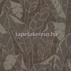   AS Creation Jade habos, vlies anyagú barna, ezüst színű leveles modern tapéta