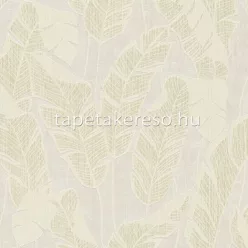   AS Creation Jade habos, vlies anyagú krém, szürke, gyöngyház, arany színű leveles modern tapéta