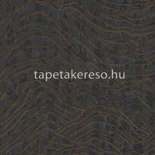 AS Creation Jade habos, vlies anyagú fekete, arany színű hullámos modern tapéta