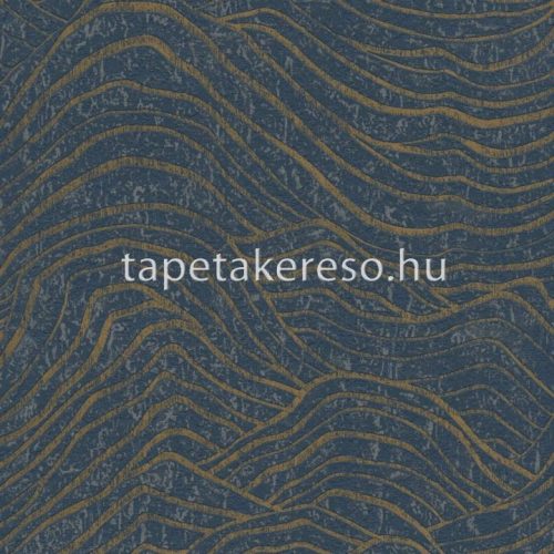 AS Creation Jade habos, vlies anyagú kék, bronz színű hullámos modern tapéta