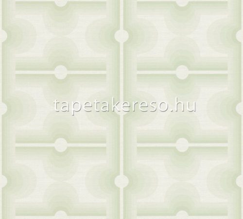 AS Creation Retro Chic vlies, vinyl anyagú fehér, zöld színű geometriai retro tapéta