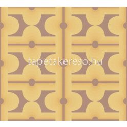   AS Creation Retro Chic vlies, vinyl anyagú barna, sárga színű geometriai retro tapéta