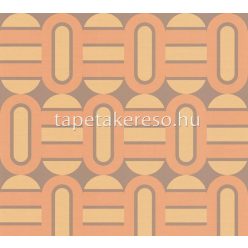   AS Creation Retro Chic vlies, vinyl anyagú sárga, barna színű geometriai retro tapéta