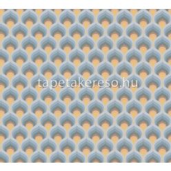   AS Creation Retro Chic vlies, vinyl anyagú kék, sárga színű 3d, geometriai retro tapéta
