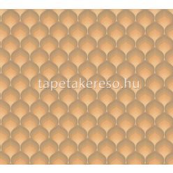   AS Creation Retro Chic vlies, vinyl anyagú sárga, barna színű 3d, geometriai retro tapéta