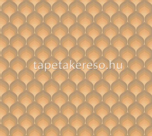 AS Creation Retro Chic vlies, vinyl anyagú sárga, barna színű 3d, geometriai retro tapéta