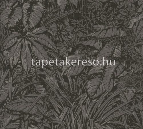 AS Creation Smart Surfaces vlies, vinyl anyagú fekete, szürke színű leveles modern tapéta