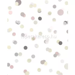   Eijffinger Mini Me vlies anyagú fehér, szürke, mályva, zöld színű pöttyös gyerek tapéta