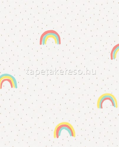 Eijffinger Mini Me vlies anyagú fehér, sárga, piros, zöld színű geometriai gyerek tapéta