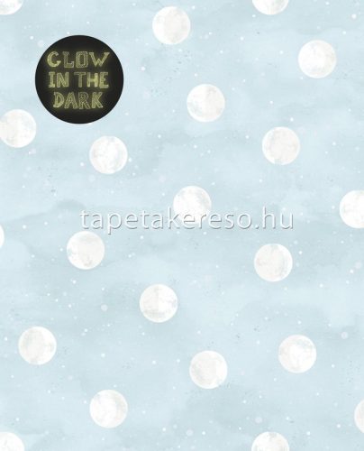 Eijffinger Mini Me vlies anyagú kék, szürke, gyöngyház színű bolygós gyerek tapéta