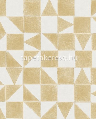 Eijffinger Mini Me vlies anyagú beige, mustársárga, gyöngyház színű geometriai gyerek tapéta