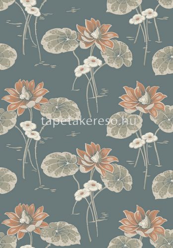 Boras Alla Tiders Hus vlies anyagú kék, beige, barna, törtfehér színű virágos natural tapéta