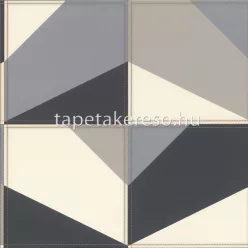   Rasch Club vlies, vinyl anyagú kék, szürke, fehér színű bőrhatású, geometriai modern tapéta