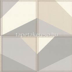   Rasch Club vlies, vinyl anyagú fehér, szürke, beige színű bőrhatású, geometriai modern tapéta