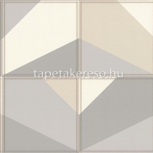 Rasch Club vlies, vinyl anyagú fehér, szürke, beige színű bőrhatású, geometriai modern tapéta