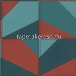   Rasch Club vlies, vinyl anyagú korall, kék színű bőrhatású, geometriai modern tapéta