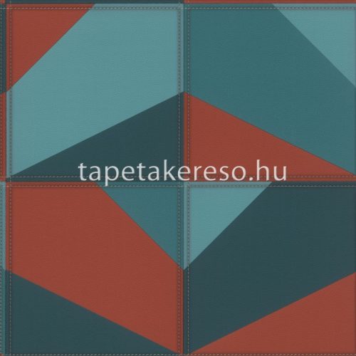 Rasch Club vlies, vinyl anyagú korall, kék színű bőrhatású, geometriai modern tapéta